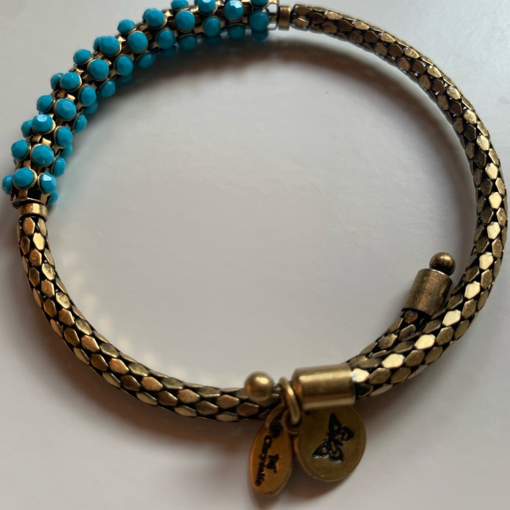 Chrysalis Boho Blue Solid Wrap Bangle Bracelet - image 2